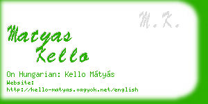 matyas kello business card